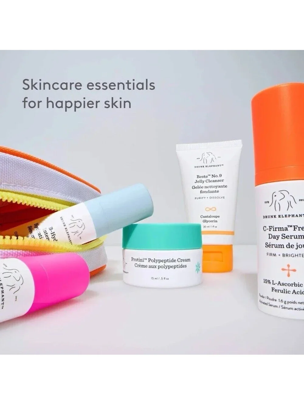Drunk Elephant The Littles 8.0 Skincare Travel Kit 5-Piece Set with Bag BNIB